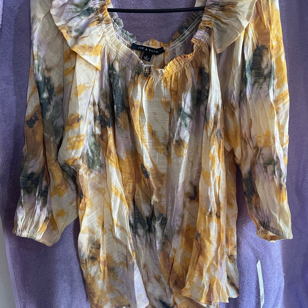 Zac & Rachel Yellow and Green Blouse